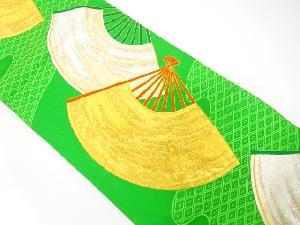 アンティーク　扇に霞取り・花菱模様織り出し袋帯（材料）